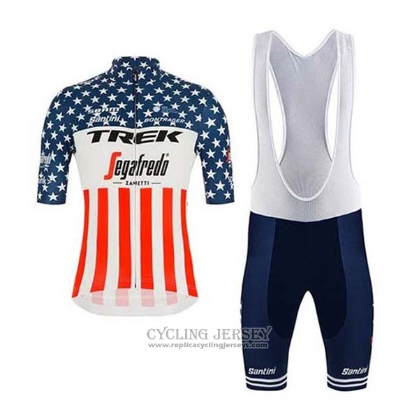 2020 Cycling Jersey Trek Segafredo Champion The United States Short Sleeve And Bib Short